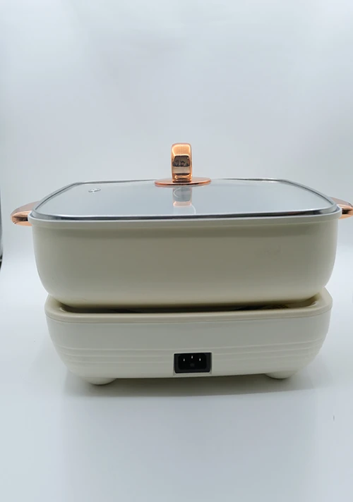 Panela el&eacute;trica remov&iacute;vel de sabor duplo YODOIT de cor creme 5L (1600W)