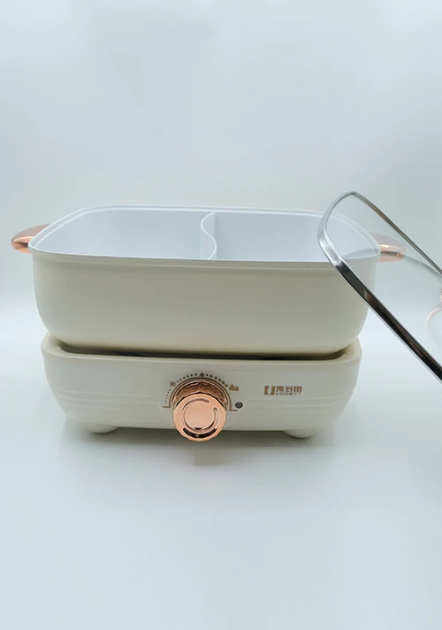 Panela el&eacute;trica remov&iacute;vel de sabor duplo YODOIT de cor creme 5L (1600W)