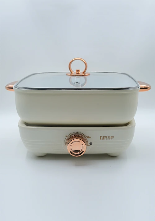 Panela el&eacute;trica remov&iacute;vel de sabor duplo YODOIT de cor creme 5L (1600W)