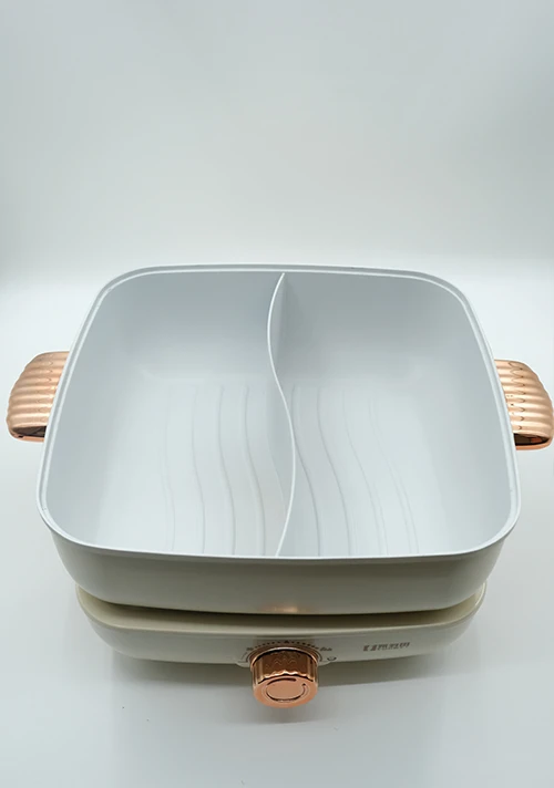 Panela el&eacute;trica remov&iacute;vel de sabor duplo YODOIT de cor creme 5L (1600W)